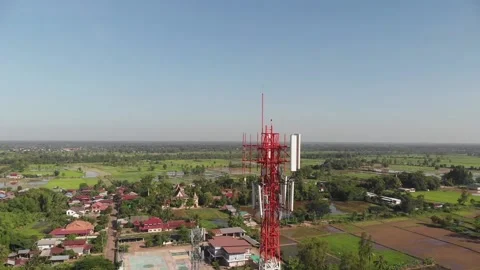 Arial Clockwise circle around celtower Stock Footage 155947712