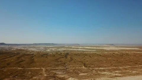 Arial dron shoot the Ustyurt Plateau Karakalpakstan particulor in Kazakhstan. Видео 97355587