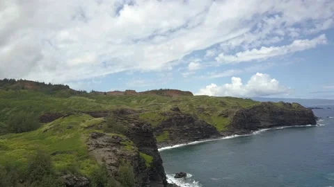 Arial drone flight over Hawaii Stock Footage 166637779