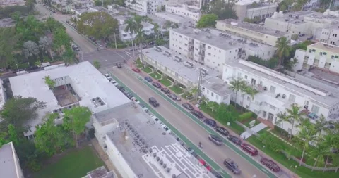 Arial Drone Footage Flying Over South Beach in Miami Florida Stock-Footage 159792702