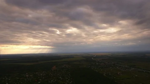 Arial drone footage of landscape range at sunset. Stock-Footage 80551274