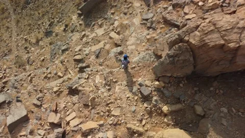 Arial Drone Rocky Mountain Ras Al Khaimah, UAE Video stock 156471277