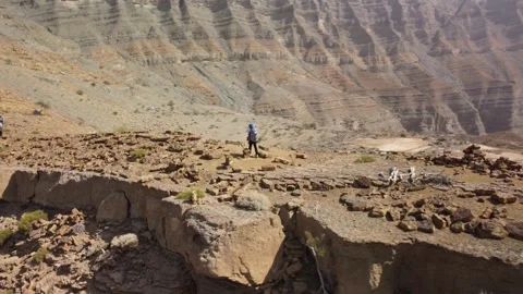 Arial Drone Rocky Mountain Ras Al Khaimah, UAE Video stock 156471380