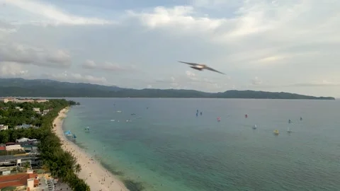 Arial Drone shot of Tropical Beach Stock Footage 263496907