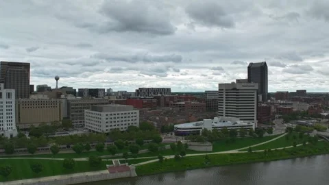 Arial Drone Timelapse Shot of Columbus Ohio Stock-Footage 283003457