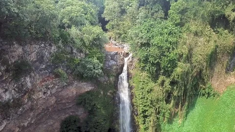 Arial Drone Waterfall In Hawaii Stock Footage 99517491
