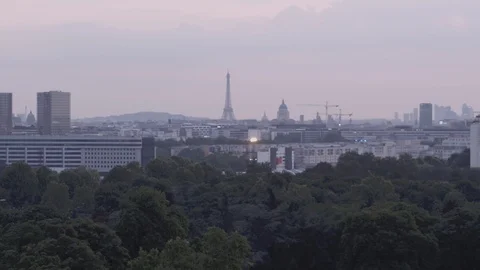 Arial of the Eiffel Tower from afar 1 Stock Footage 103816658