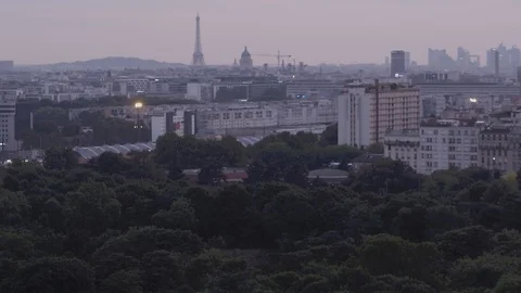 Arial of the Eiffel Tower from afar 2 Stock Footage 103816532