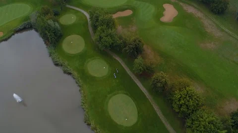 Arial over driving range Stock-Footage 104853368