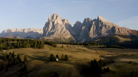 Arial over Seiser Alm 7 Moving left Stock Footage 126219342