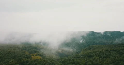 Arial overhead drone Ozarks mountains clouds 05 Stock Footage 158269445