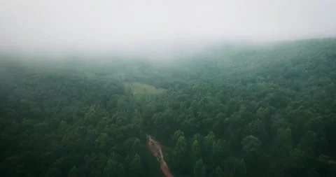 Arial overhead drone Ozarks mountains clouds 03 Stock Footage 158269447