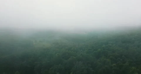 Arial overhead drone Ozarks mountains clouds 02 Stock Footage 158269448