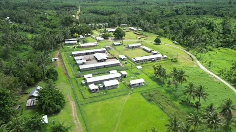 Arial of A Prisons cell facilities in Papua New Guinea Stock Footage 324572521