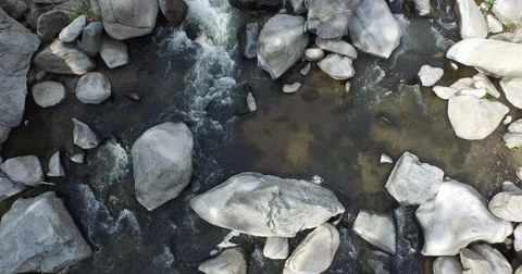 Arial shot above river looking straight down Video stock 57920267