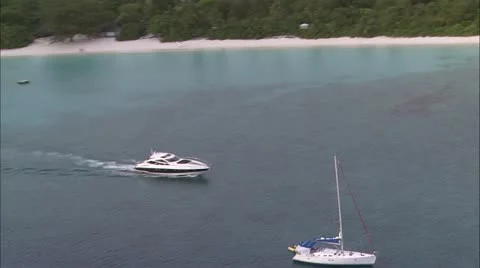 Arial shot of boat Stock Footage 22664353
