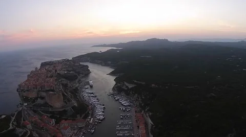 Arial shot Bonefacio sunset Video stock 58636507