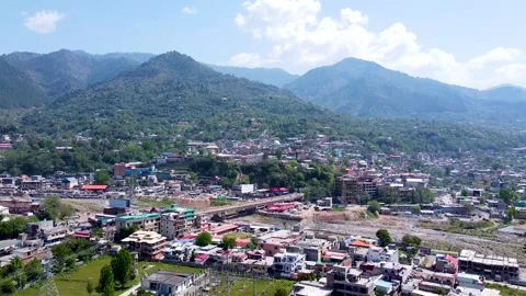 Arial shot of city of Bagh at hill with city view (3) Stock Footage 199269142
