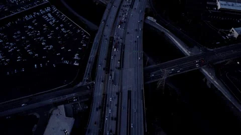 Arial shot of the freeways. Stock Footage 262828030
