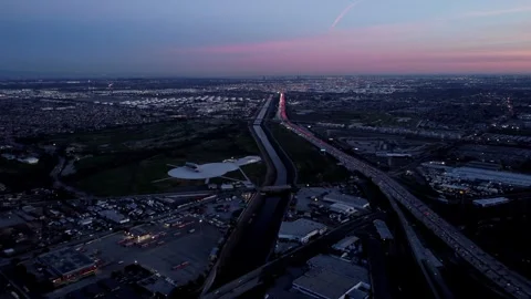 Arial shot of the freeways. Stock Footage 262828055