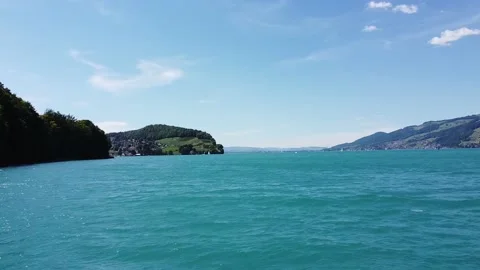 Arial shot Middle of Lake Stock Footage 201881573