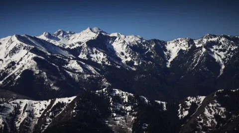 Arial of snow covered mountains Stock Footage 38657419