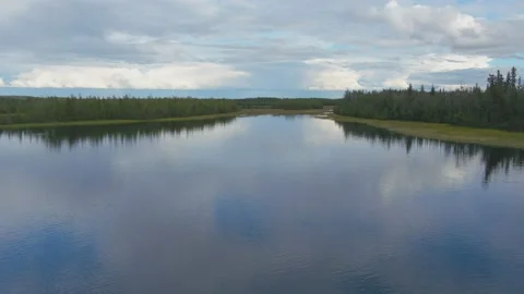 Arial View of Alaska Lake/Forest Video stock 208798731