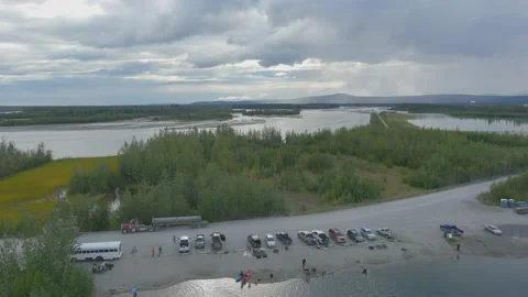 Arial View Alaska Wildlife/Lake Video stock 208799030
