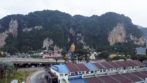 Arial view of Batu Caves Temple in Kuala Lumpur, Malaysia Stock Footage 96696215