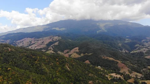 Arial view the big mountain and forest Stock Footage 121030113
