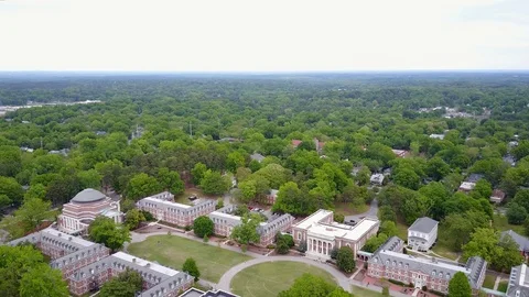 Arial View of Building Among Trees Stock Footage 99517624