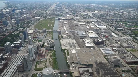 Arial view of Chicago city from Willis Sears Tower Stock Footage 78830146