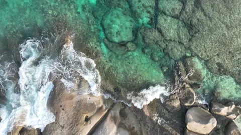 Arial View, Flight over they bay of Port Glaud, seychellen, Mahe, .Port Glaud Stock Footage 340666502