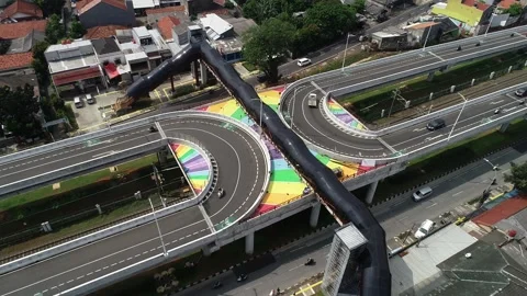Arial view of fly over tanjung barat, south jakarta, Indonesia Stock Footage 154630385
