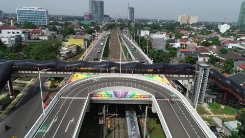 Arial view of fly over tanjung barat, south jakarta, Indonesia Video stock 154631104