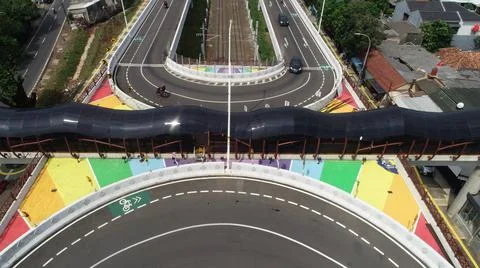 Arial view of fly over tanjung barat, south jakarta, Indonesia Stock Photos