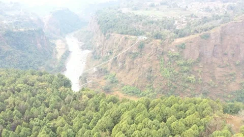 Arial view of footbridge Stock Footage 170684650