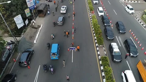 ARIAL VIEW OF GADOK INTERSECTION, BOGOR, INDONESIA Video stock 160185327