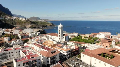 Arial View Garachico Small Town Tenerife Spain Stock Footage 104404904