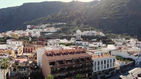 Arial View Garachico Small Town Tenerife Spain Stock Footage 104405024