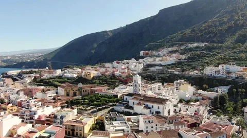 Arial View Garachico Small Town Coastline Tenerife Spain Stock Footage 104405074
