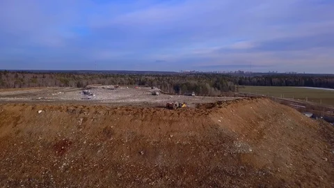 Arial View of Garbage Dumping Site Vídeo Stock 125463590
