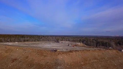 Arial View of Garbage Dumping Site Vídeo Stock 125482705
