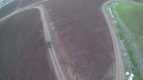 Arial View of the Golan heights in spring, Israel Stock Footage 116116357