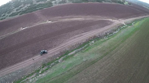 Arial View of the Golan heights in spring, Israel Stock Footage 116117765