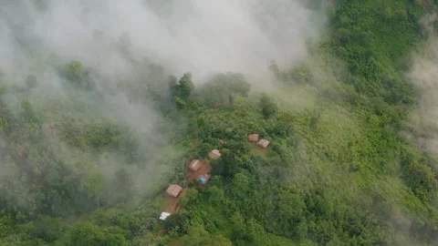 Arial view of a hilly village Stock Footage 244635714