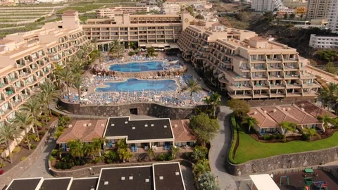 Arial View Hotel Complex With Pool Tenerife Spain Stock Footage 104401602
