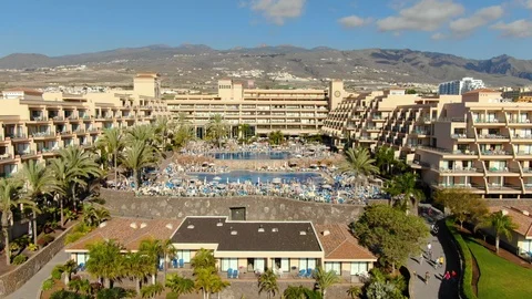 Arial View Hotel Complex With Pool Mount Teide Tenerife Spain Stock Footage 104406354