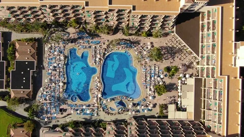 Arial View Hotel Complex With Pool Mount Teide Tenerife Spain Stock Footage 104406836