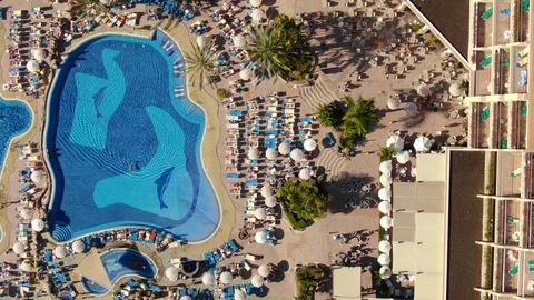 Arial View Hotel Complex With Pool Mount Teide Tenerife Spain Stock Footage 104406960